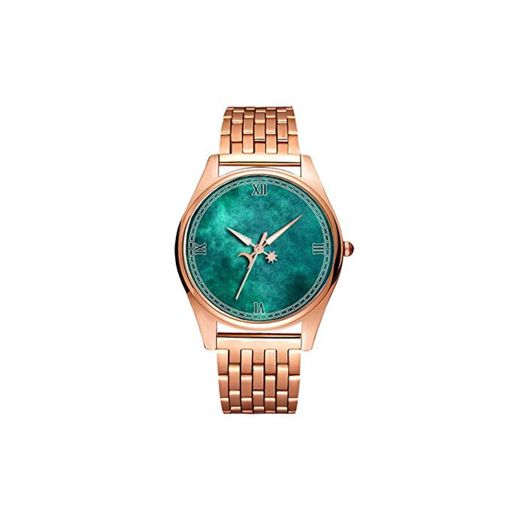 Reloj de Pulsera Minimalista de Cuarzo de Moda Dorada Elite Ultra Delgado