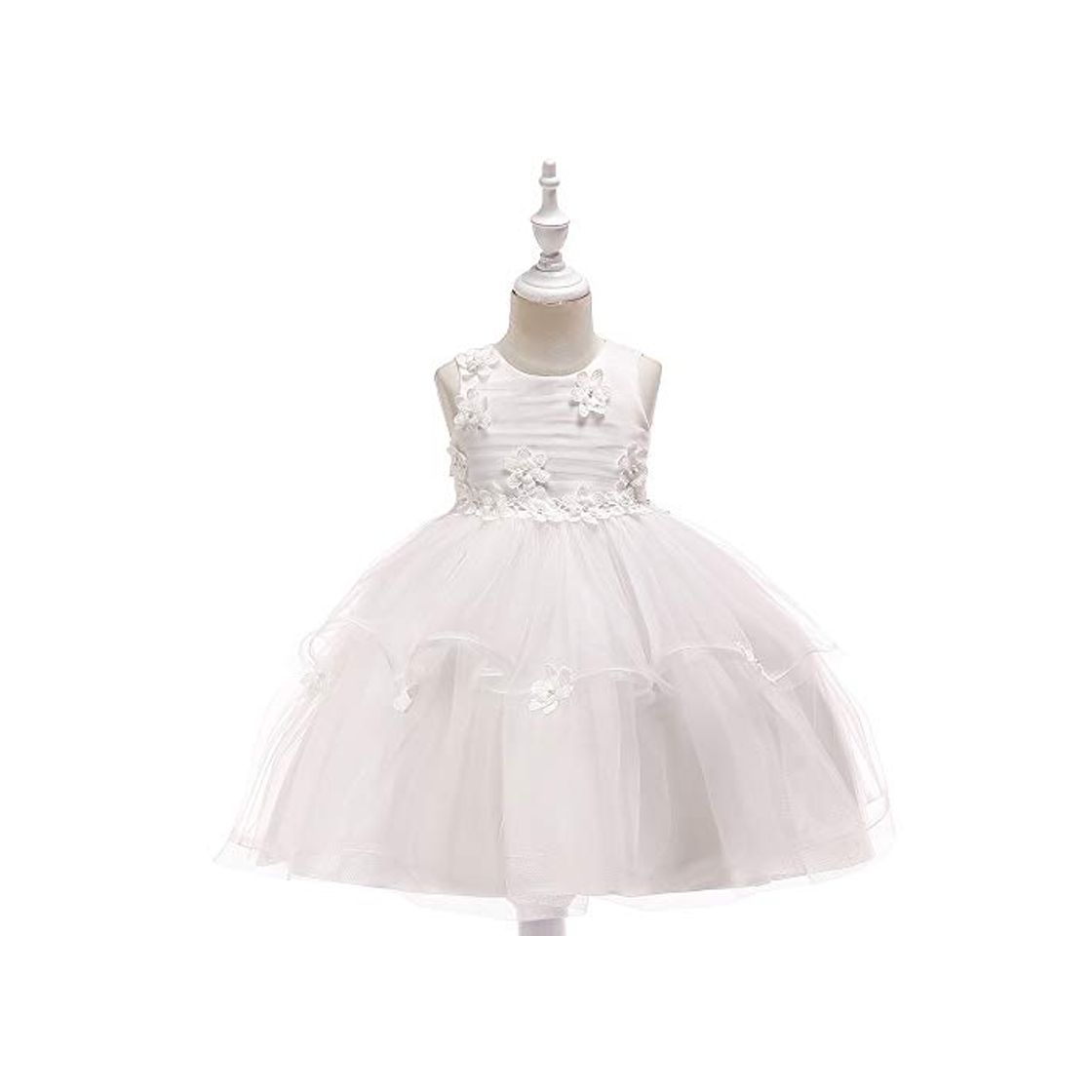 Producto Dama de honor de la boda vestido de bola de Tulle Cansado Pettiskirt Cinturón de lazo vestido de la flor 3D sin mangas del vestido de flores niña de belleza Página vestido de la princesa cumpleaños li