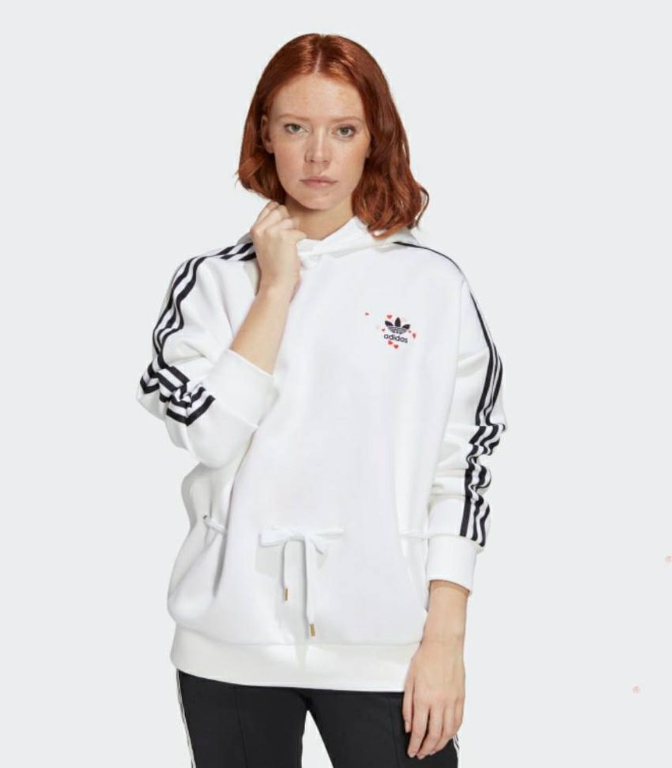 Moda Moletom adidas branco com detalhe