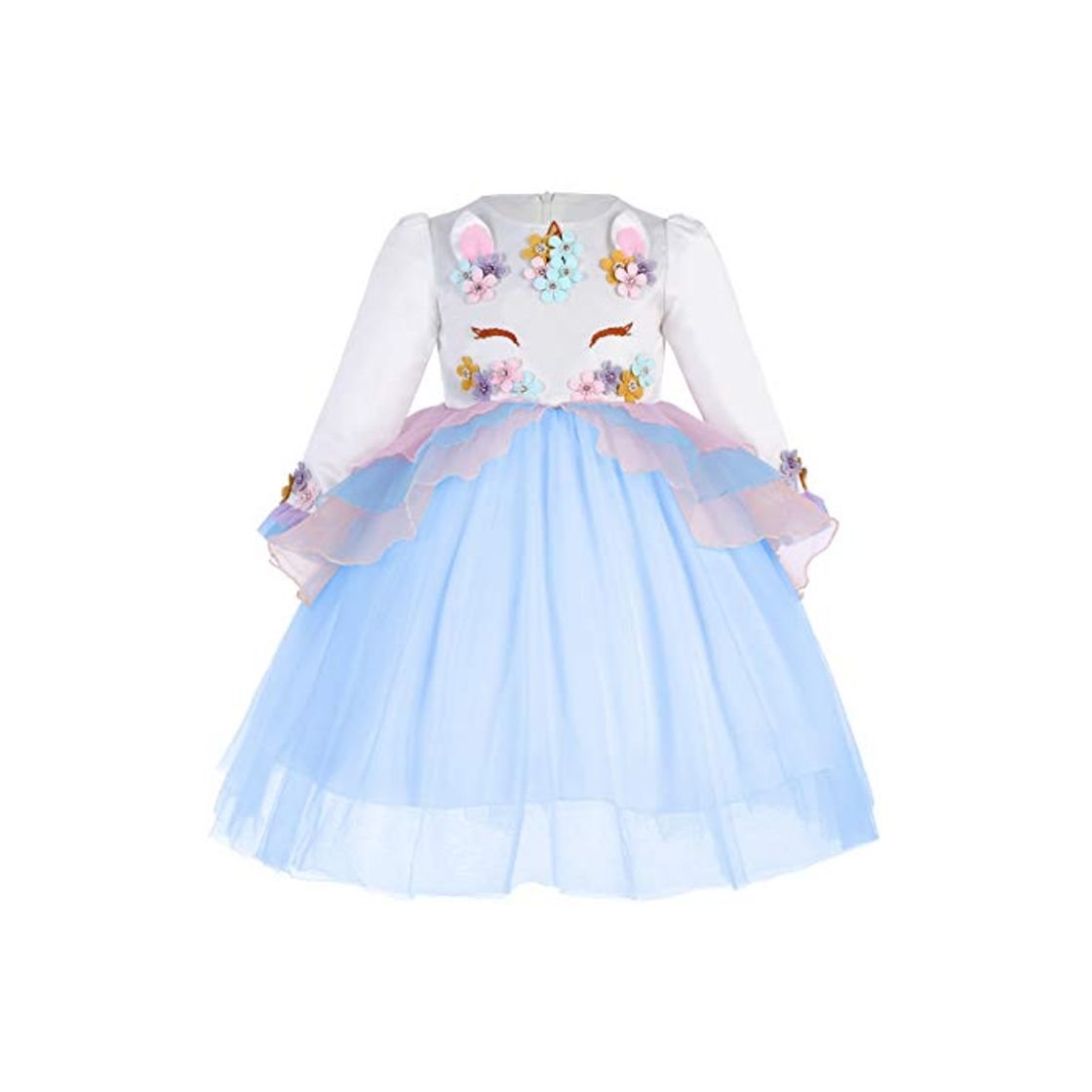 Fashion Vestido de Princesa Unicornio de Verano para Niñas Vestido Infantil PlisadoFiesta Niña