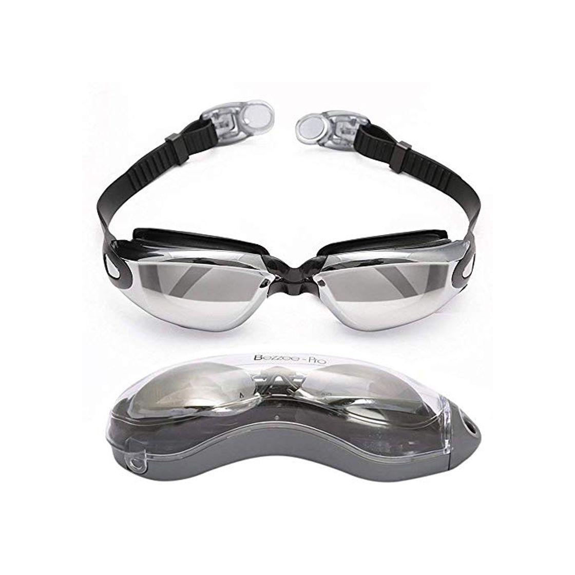 Social Bezzee-Pro Gafas de Natación para Adultos - Lentes Espejo - Hermético -