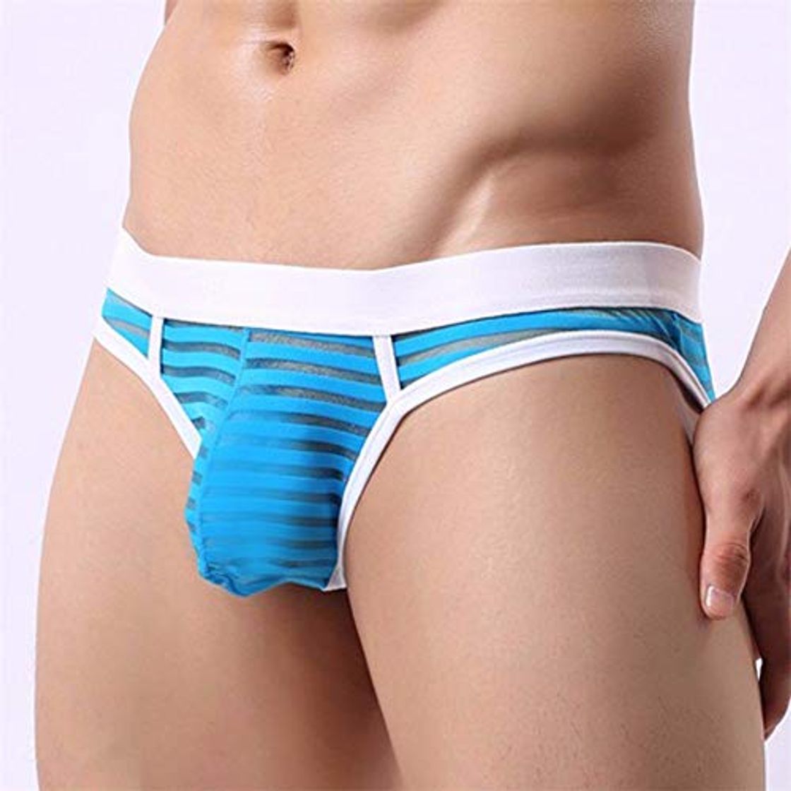 Social wangjian& Ropa Interior Sexy para Hombre Ropa Interior de respiración Hueca Calzoncillos