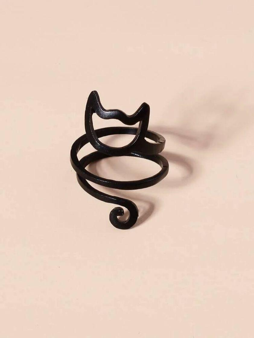 Anillo negro de gatito