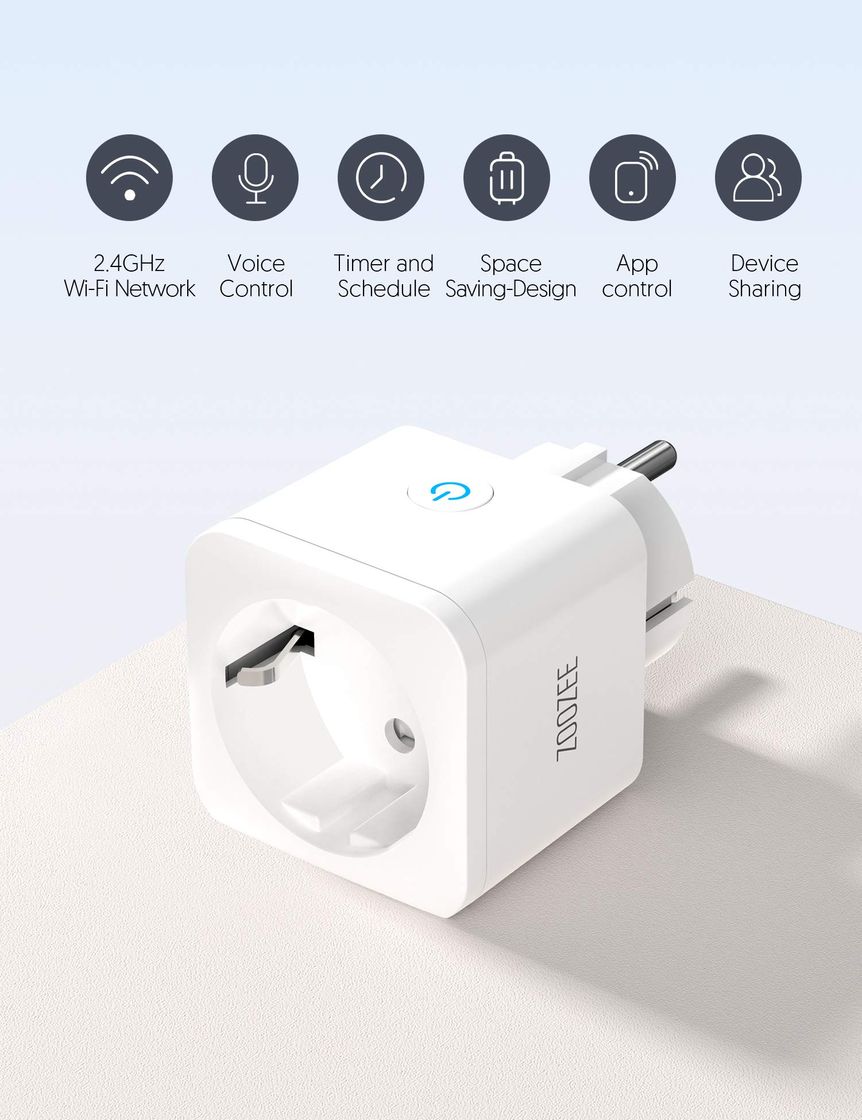 Product Enchufe Smart Zoozee Wi-Fi Enchufe Inteligente 16A Inteligente Plug Compatible con Google