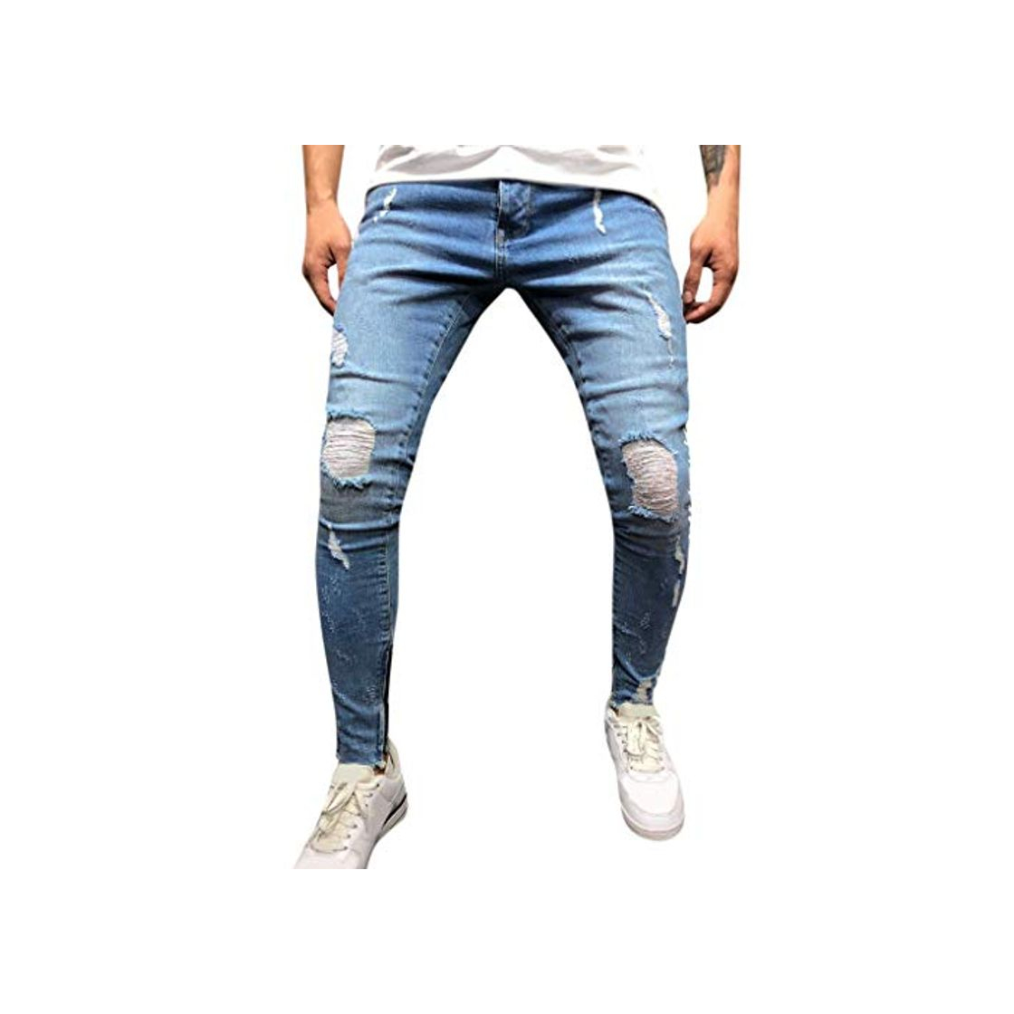 Product Pantalones Vaqueros para Hombre Casuales Moda Pantalones Vaqueros Rotos Hombre Jeans Trend Largo Pantalones Pants Skinny Pantalon Ropa Fitness Hombre Jeans Largos Pantalones vpass