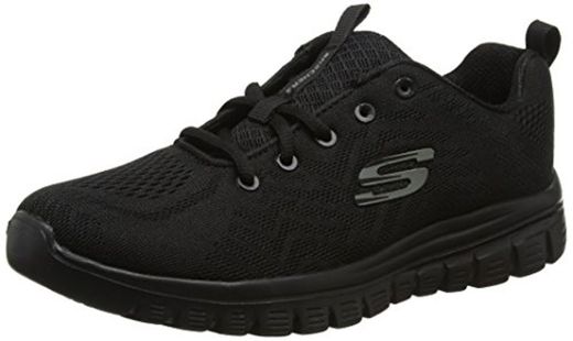 Skechers Women 12615 Low-Top Trainers, Black