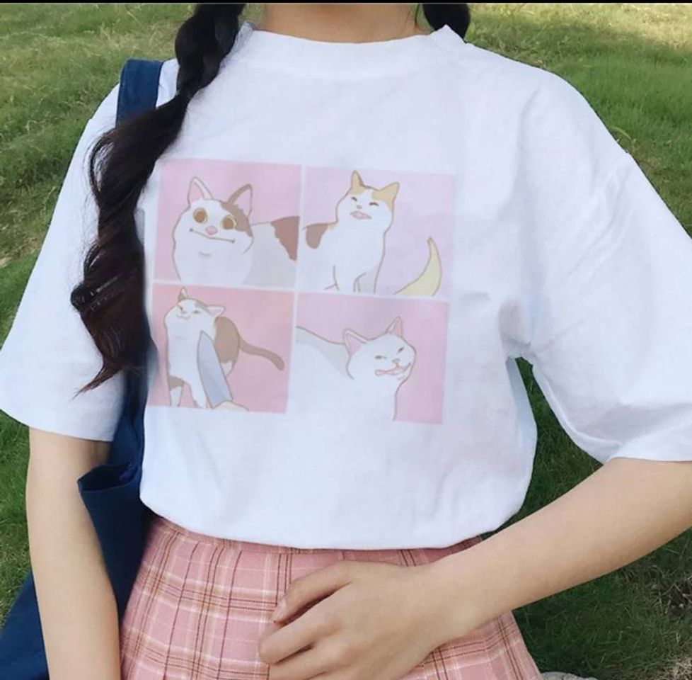 Fashion La polera de gatito meme que te hace falta en la vida 💕