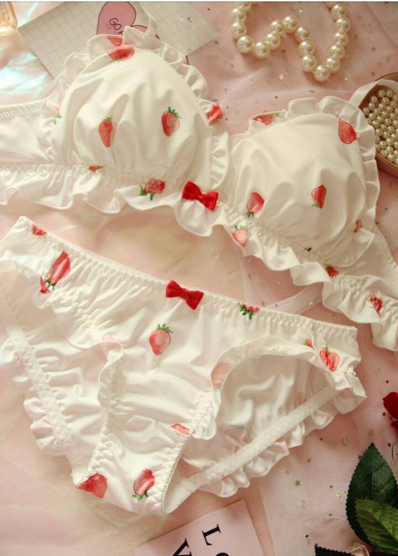 Fashion Set printed ruffle trim bra+panties💗