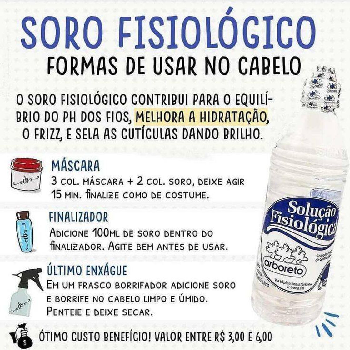 Moda Formas de usar soro fisiológico no cabelo! 