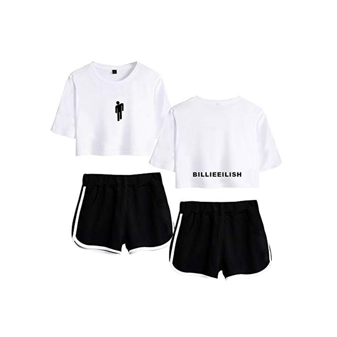 Productos Billie Eilish Conjunto 2 Piezas Mujer Verano Completo Sportivo Short y Crop