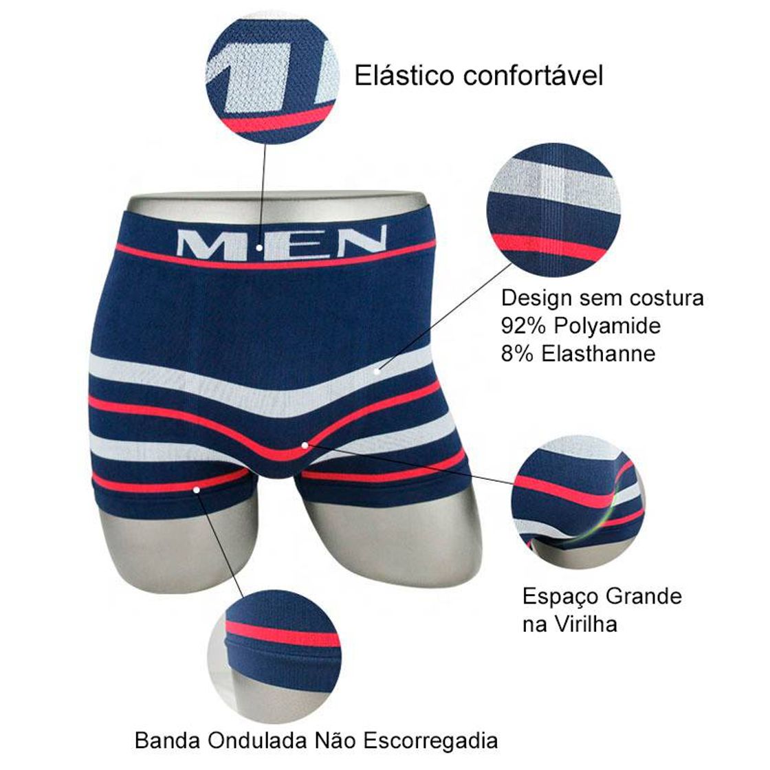 Moda Kit Cuecas Boxer Men Flex Premium

