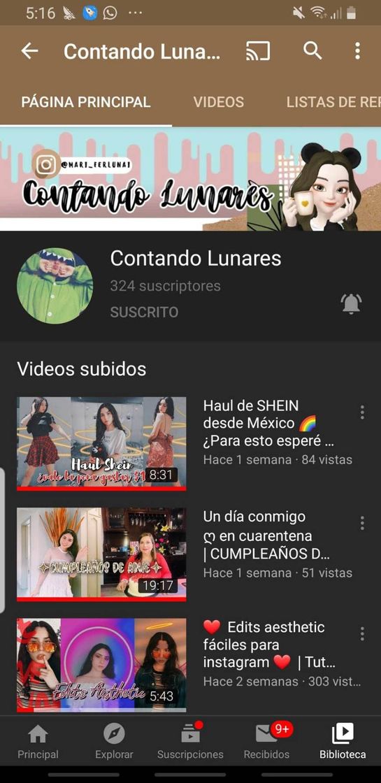 Social Contando lunares YT