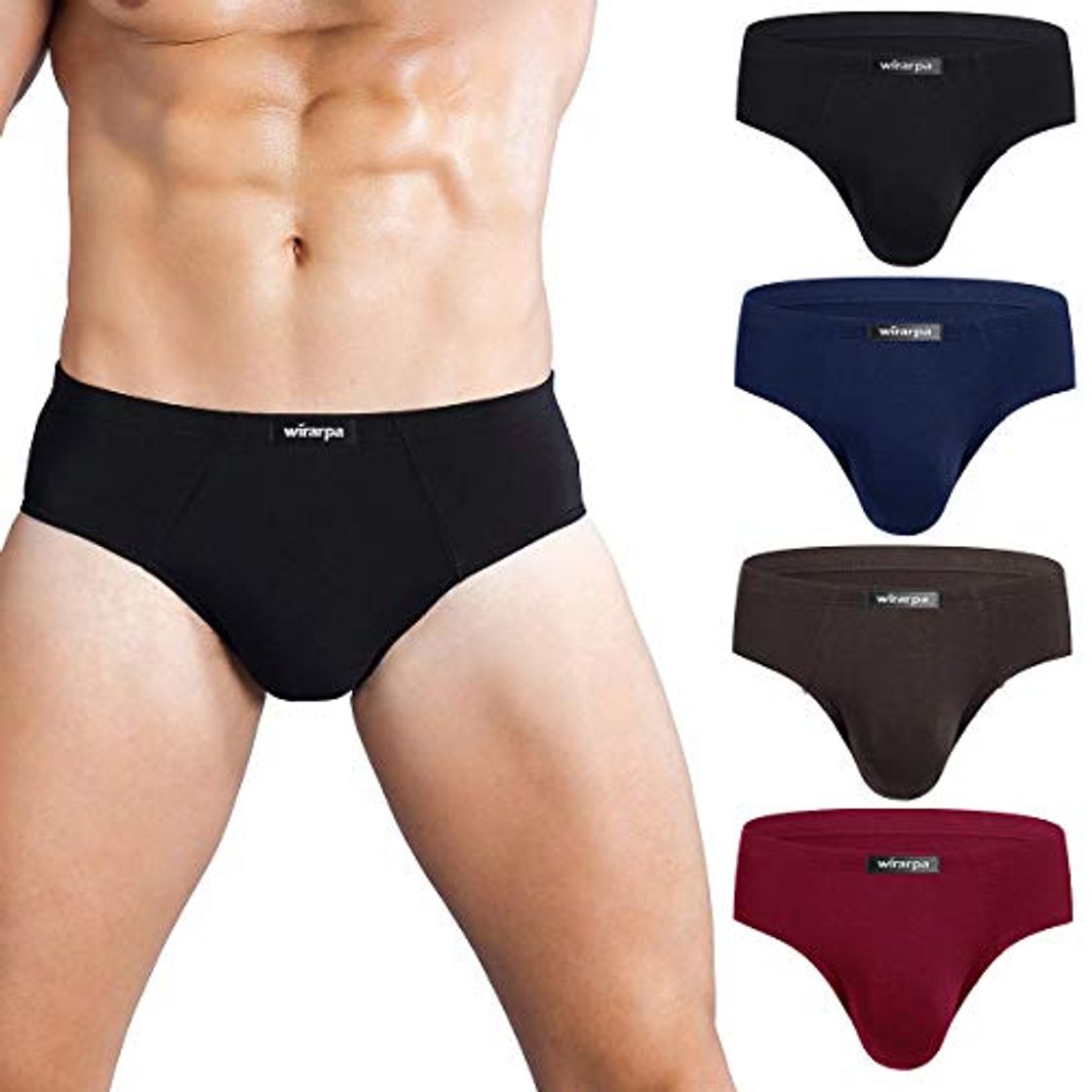 Social wirarpa Slip Microfibra Hombre Modal Ropa Interior Briefs Calzoncillo para Hombre Pack de 4 Multicolor Tamaño XL
