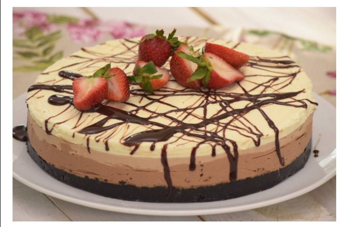 Cheesecake de tres chocolates frío 🍫