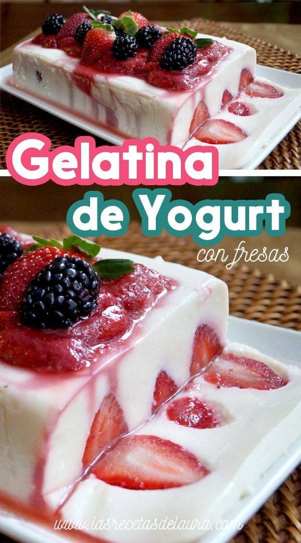 Gelatina de yogurt con fresas 🍓