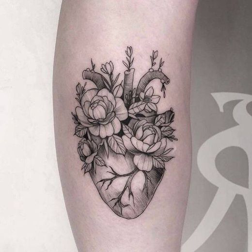 Tatuagem Coração Florido
