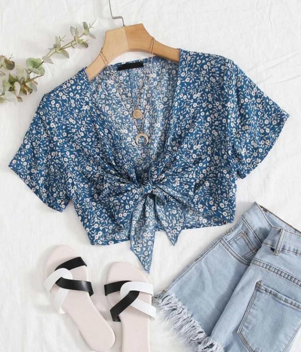 Moda Blusa Boho com Nó