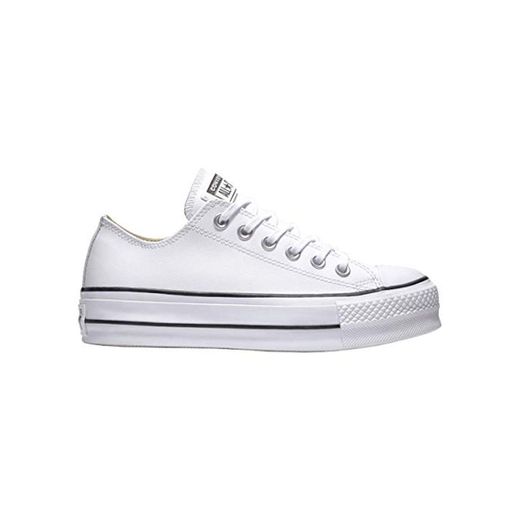 Converse Chuck Taylor CTAS Lift Clean Ox, Zapatillas para Mujer, Blanco