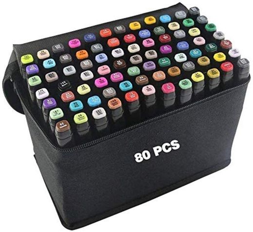 Rotulador de 80 Colores Marker Pen Marcadores Manga Creativos Rotulador Set de