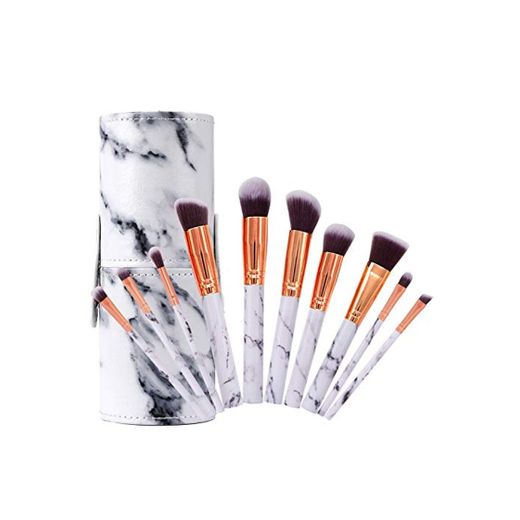 Pinceles de Maquillaje Profesional Set de Brochas de Maquillaje de Mármol Cepillo