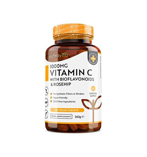 Vitamina C de 1000 mg con Bioflavonoides y Rosa Mosqueta