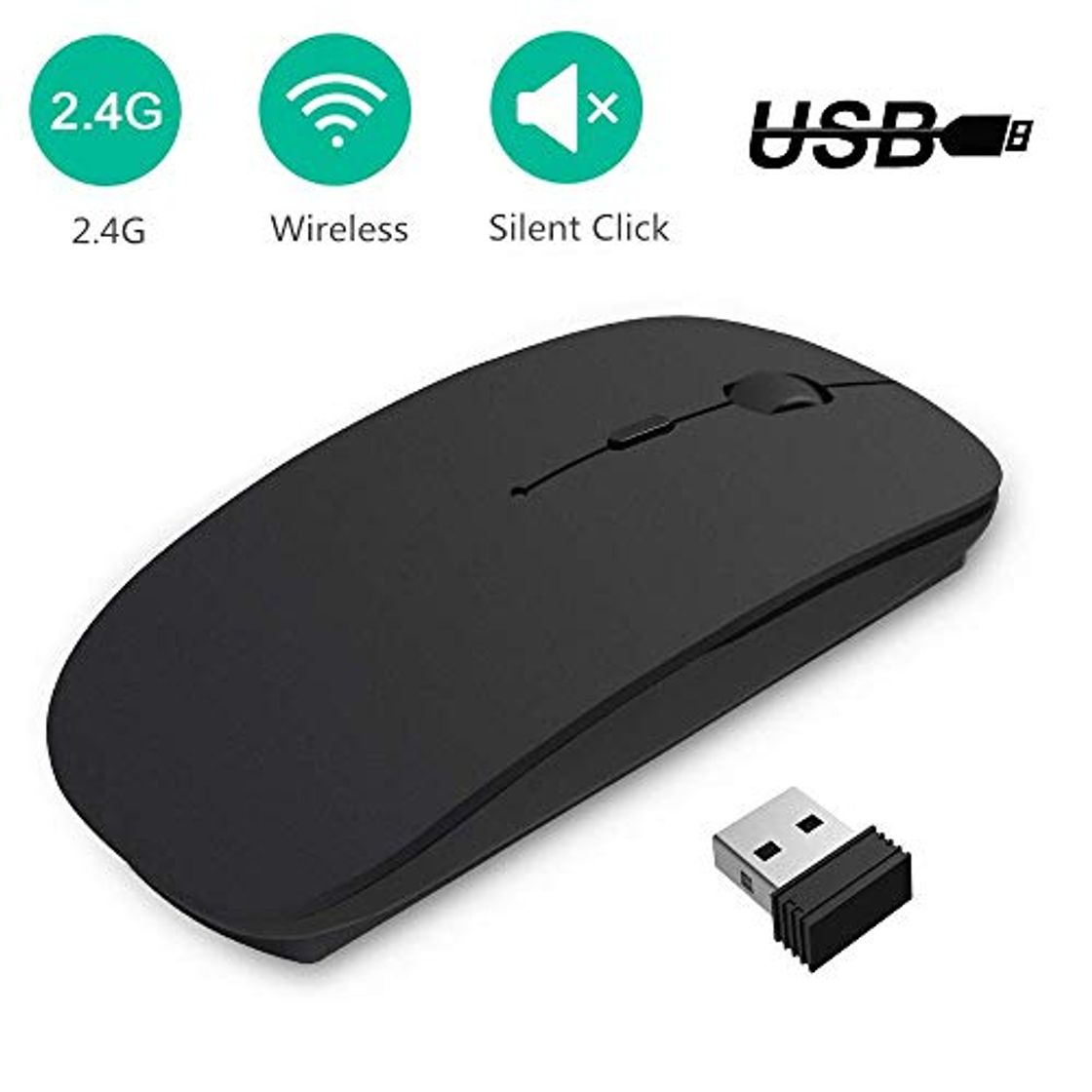 Social GeekerChip Ratón Inalámbrico, Mouse Wireless 2.4G Mute de Mouse Inalambrico, Ultra Delgado,800-1200-1600