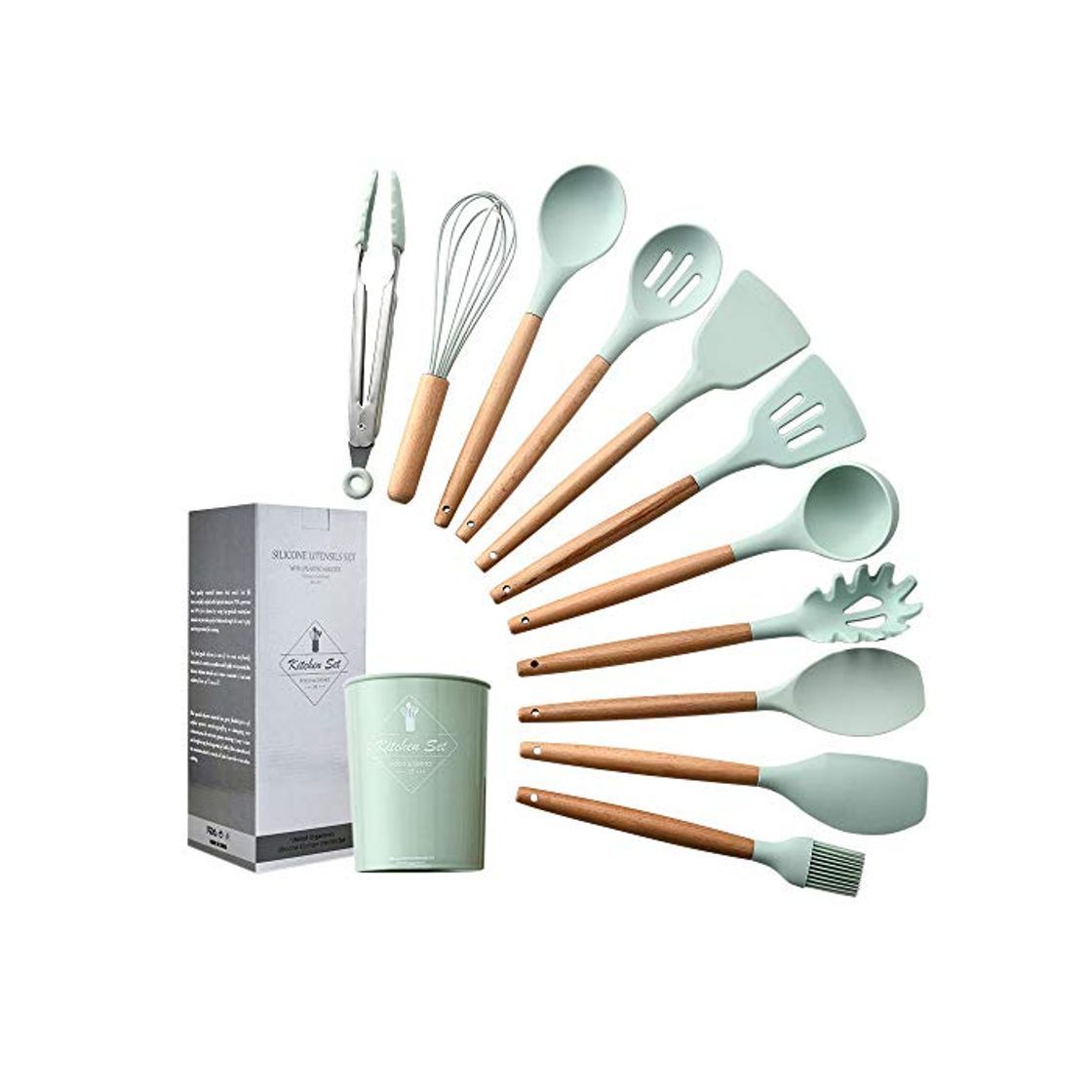 Product 11 Piezas Utensilios Cocina de Silicona,Resistentes Al Calor Espátulas de Cocina Antiadherente