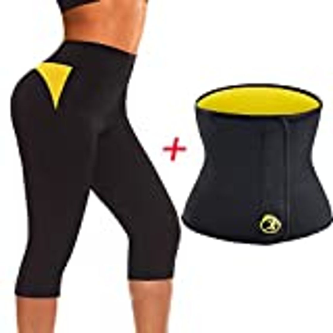 Product 3/4 Leggings Deportivos Calzas para Adelgazar Medias Femeninas Sudor y Sauna Pantalones