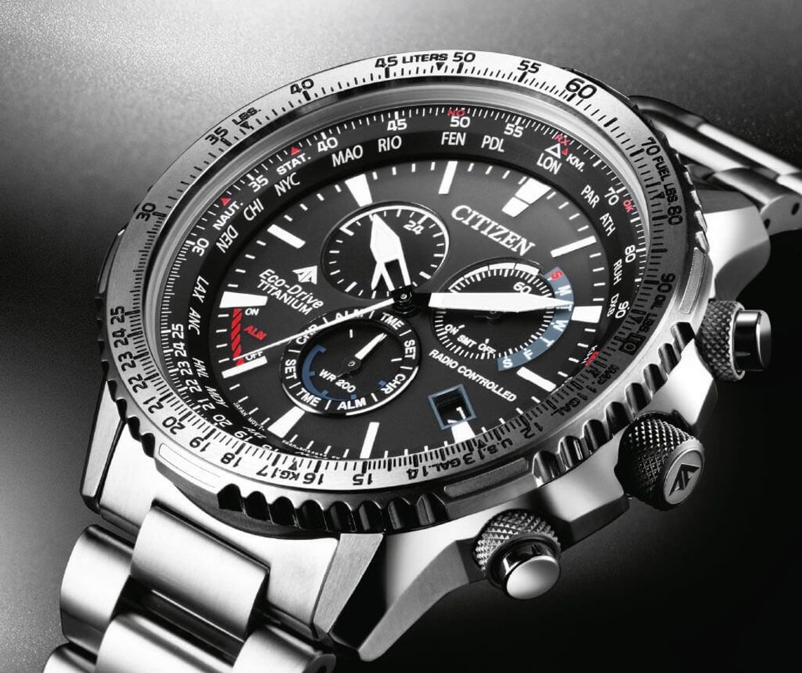 Social Reloj Citizen Radiocontrolado Crono Pilot Super Titanium
