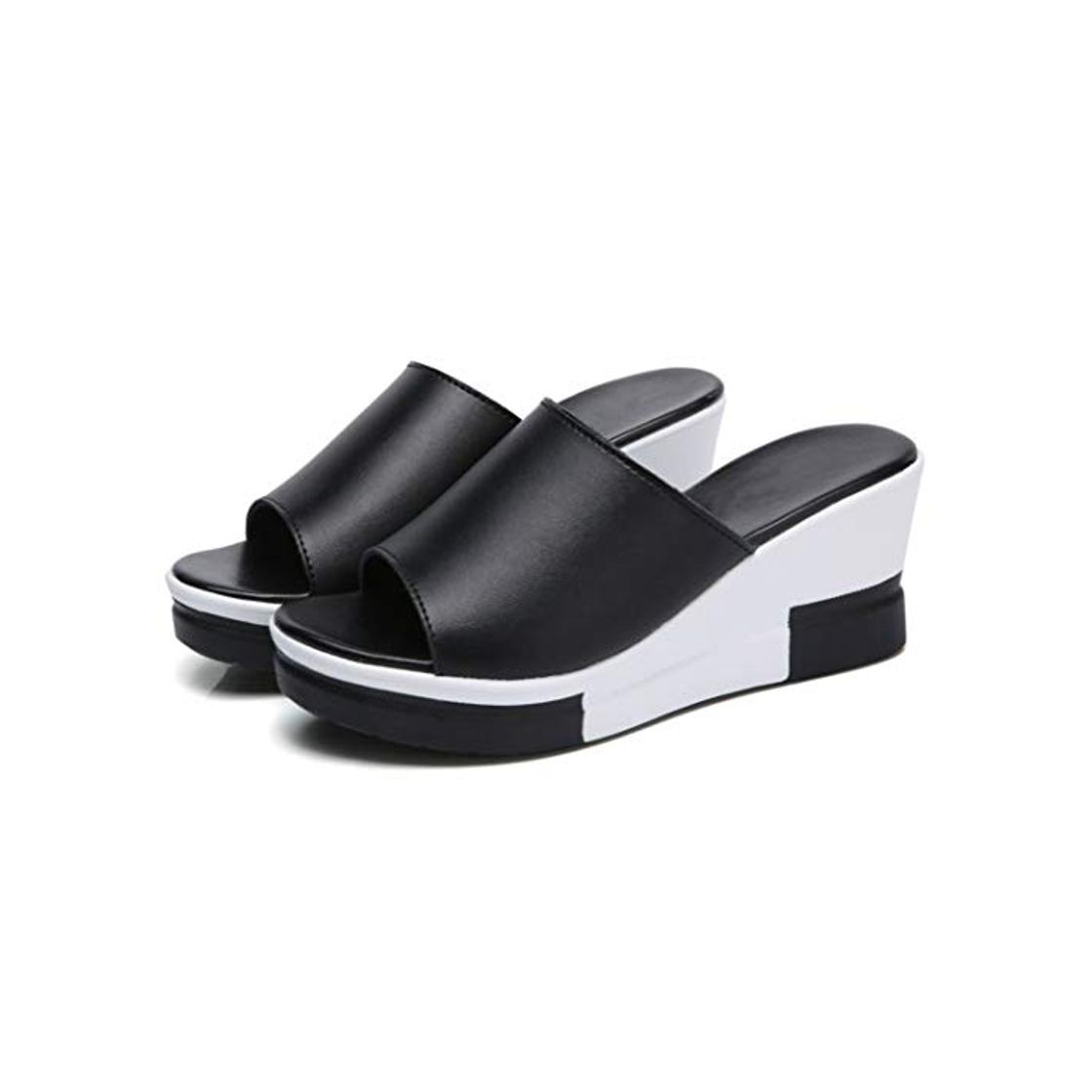 Social Zapato con Plataforma para Mujer Sandalias de tacón Alto Punta Abierta Deslizamiento en la Plataforma de Confort Zapatillas Casuales Zapatos