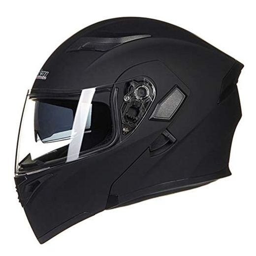 Qianliuk Casco de la Motocicleta para los Hombres y Las Mujeres Doble Lente Full Face Casco Racing capacete con Visera Interior Puede Poner Auricular Bluetooth Flip up Casco