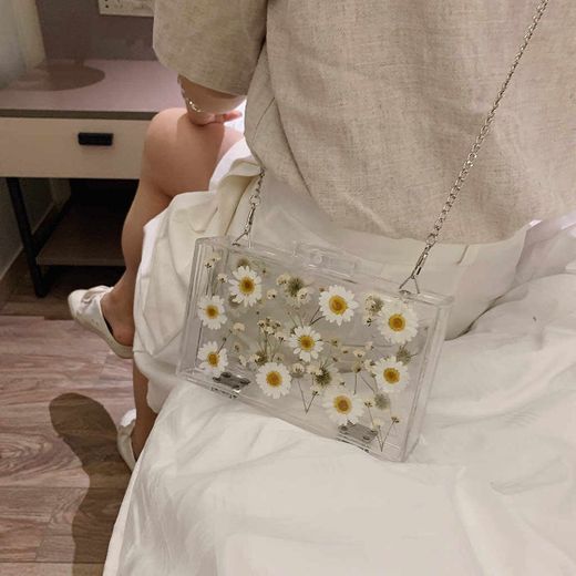 Bolso de Mujer de flores transparente, pequeño bolso