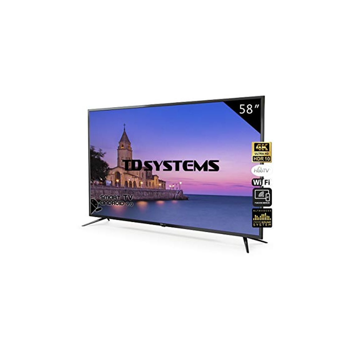 Product Television Smart TV 58 Pulgadas 4K, Android 9.0 y Hbbtv, UHD HDR10,