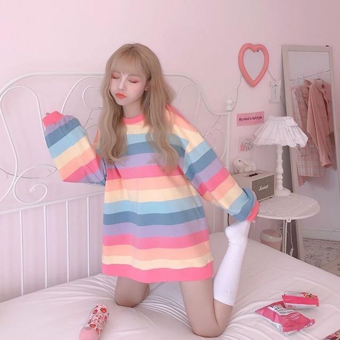 Product Ulzzang Loose Rainbow Sweater – Roo Roo Kawaii