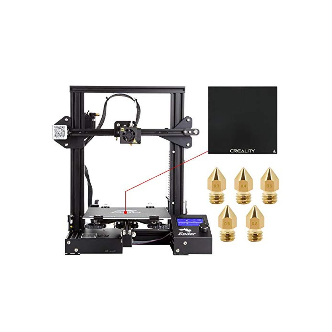 Product Comgrow Creality DIY Impresora 3D Ender 3 con Placa de Vidrio Templado