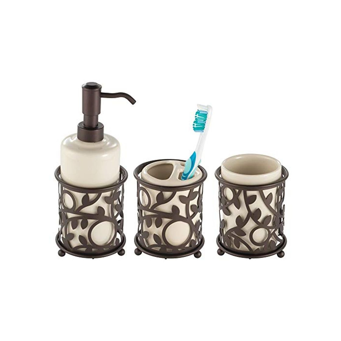 Producto mDesign Juego de 3 Accesorios de baño Decorativos – Set de baño