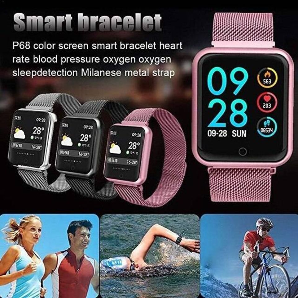 Moda RELÓGIO SMART WATCH SPORT BRACELET - P68

