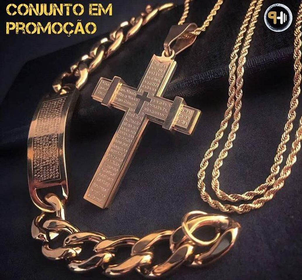 Moda CONJUNTO CRUCIFIXO C/ PULSEIRA C/ ORAÇÃO DO PAI NOSSO - BANH