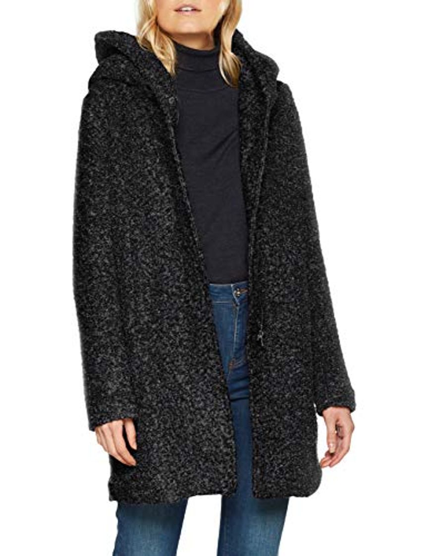 Social Only Onlsedona Boucle Wool Coat Otw Noos Abrigo, Negro