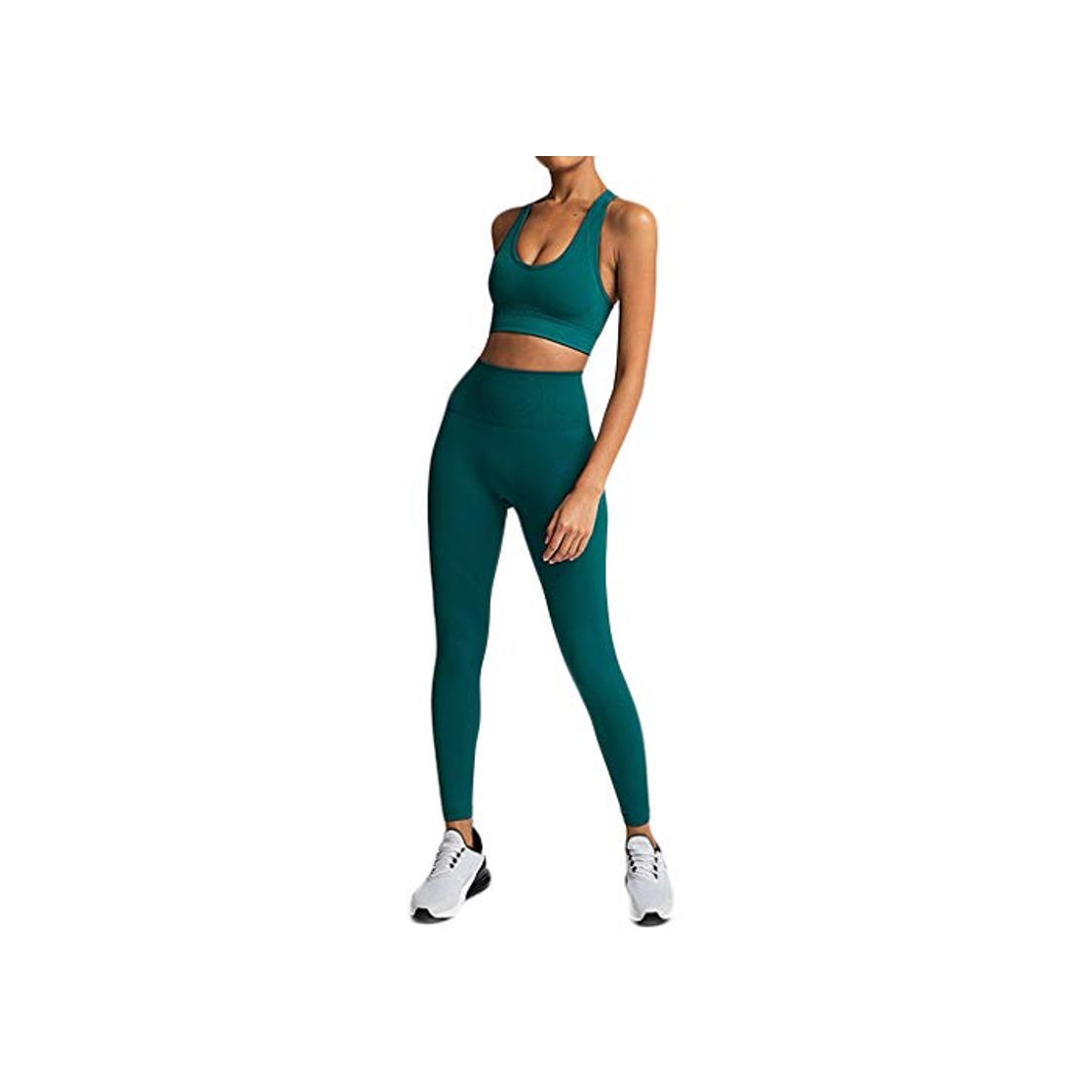 Social Mxjeeio Conjunto Ropa Deportiva Mujer Conjuntos de Sujetador Crop Top y Pantalon Fitness Leggings Yoga Set Chandal Verano Sportwear Outfits para Gym Running Pilates Fitness Workout 2PC