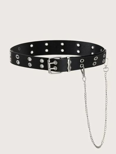 Cinturon negro con cadena shein