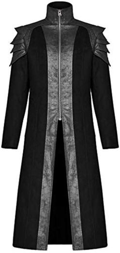Fashion Mens Vintage Tailcoat Jacket Long Steampunk Formal Gothic Frock Buttons Coat Uniform Costume for Party