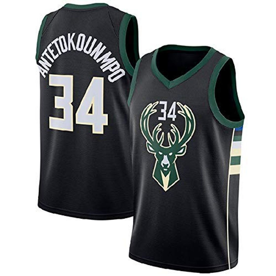 Social WOLFIRE SC Camiseta de Baloncesto para Hombre, NBA, Milwaukee Bucks #34 Giannis