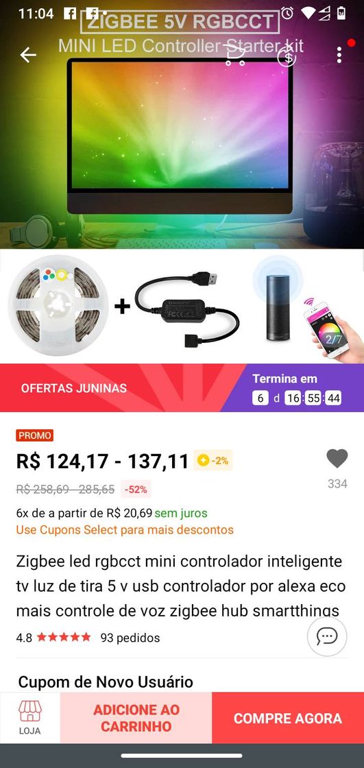Social Fita de led RGB inteligente