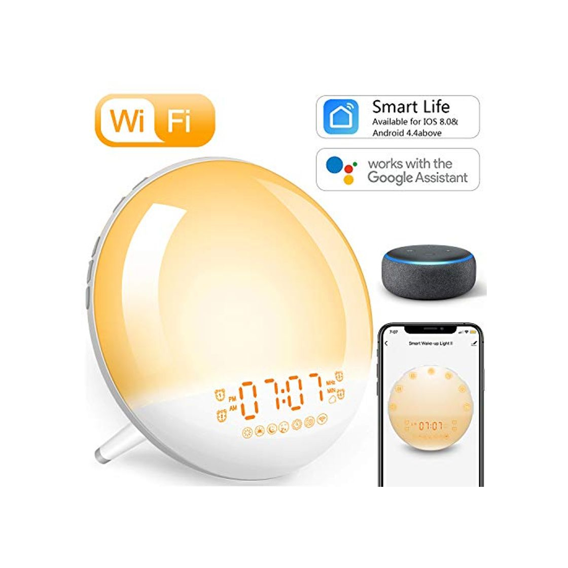 Social Wake Up Light Despertador Luz Inteligente - 2020 Upgrade Smart Despertadores Wifi