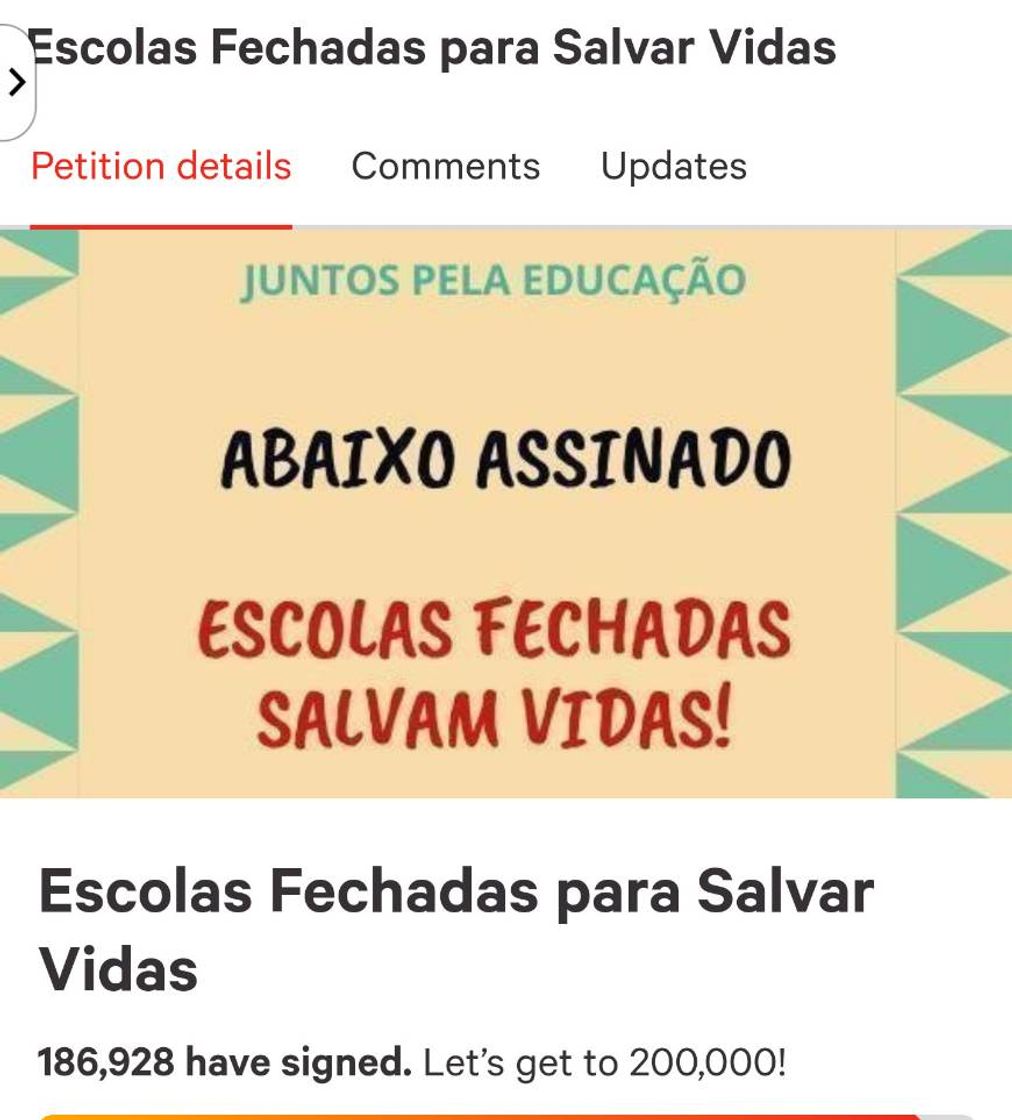 Moda Petição: Escolas Fechadas para Salvar Vidas 🆙🆙

