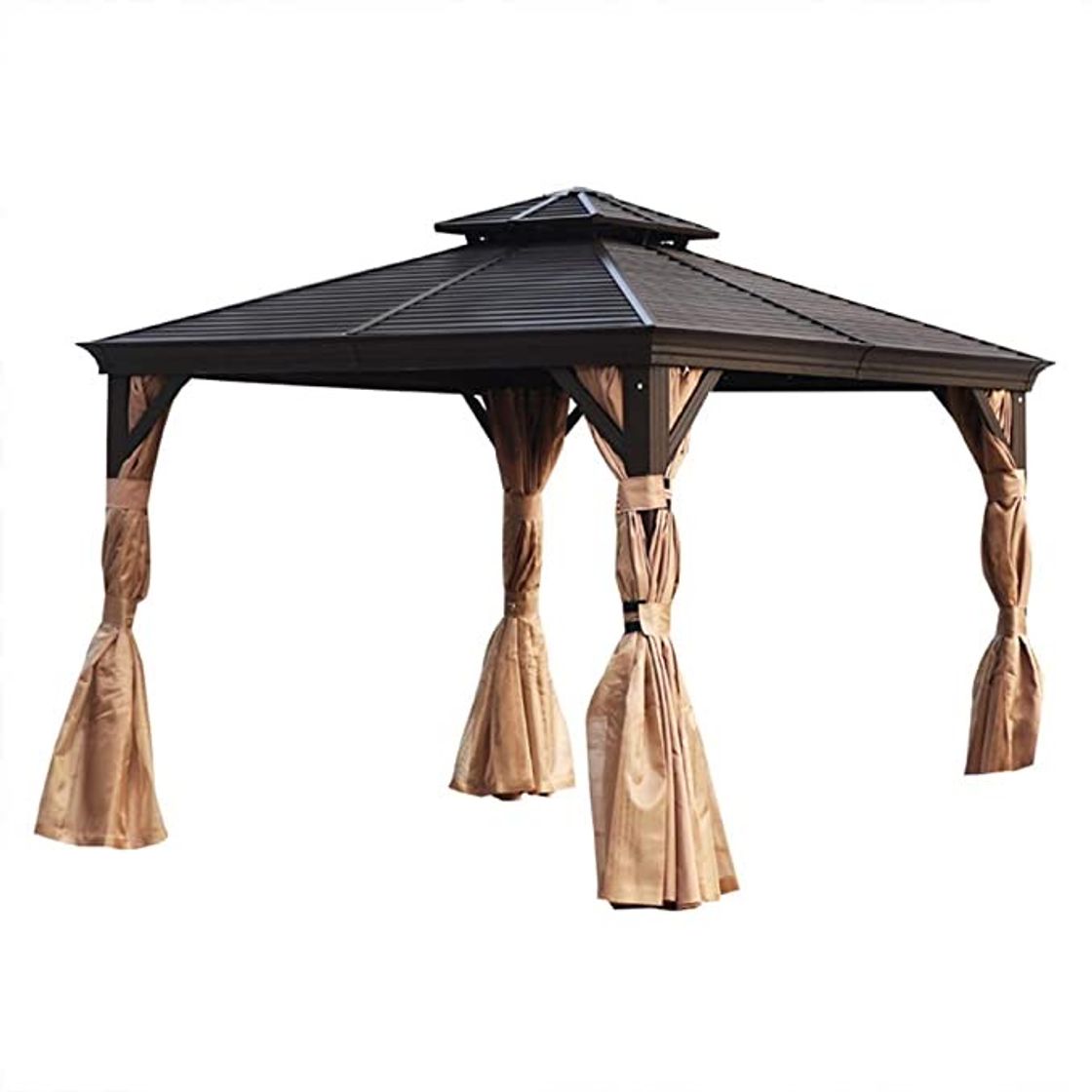 Moda DZWJ 3 x 3 Medidores de Techo Doble Patio Gazebo de Aluminio