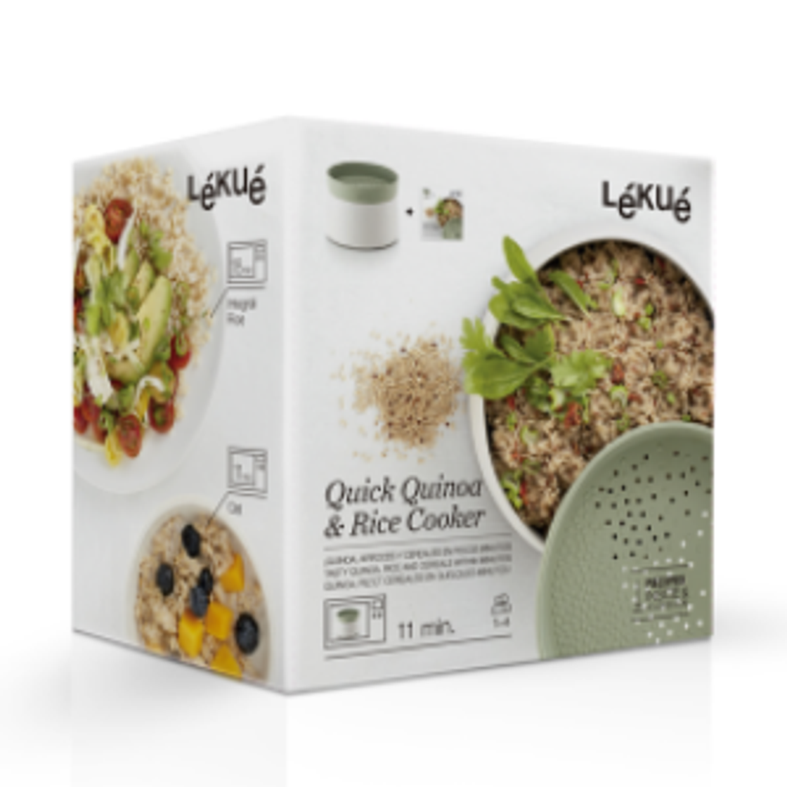 Moda Lekue Microwave Rice, Grain & Quinoa Cooker, one size, Green