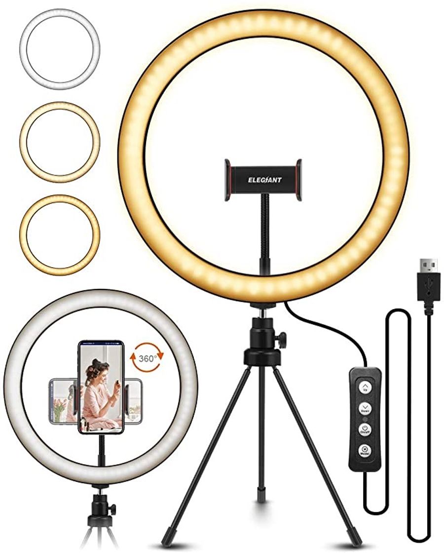 Moda ELEGIANT Anillo de Luz LED Fotografia 10.2" de Escritorio, A