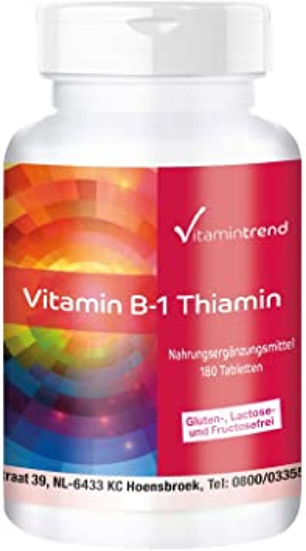 Fashion Vitamina B1 100mg - 180 comprimidos - Por 6 meses - Vegano -